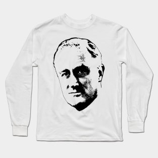 Franklin D. Roosevelt Black On White Pop Art Long Sleeve T-Shirt